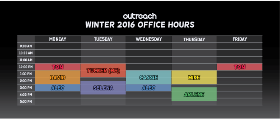 Office Hour Schedule